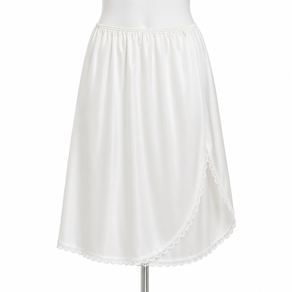 Vintage Warners Wrap Half Slip M Antron III Nylon Coquette Balletcore Lace Hem